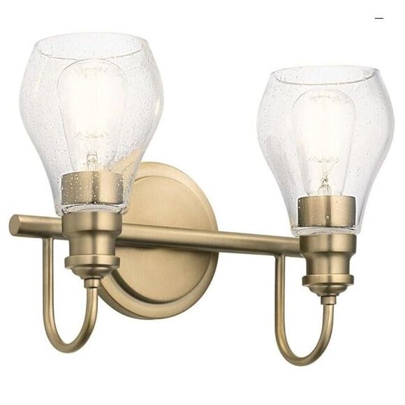 KICHLER Greenbrier Vanity, 2-Light 200 Total Watts, Classic Bronze 45391CLZ - Picture 1 of 2